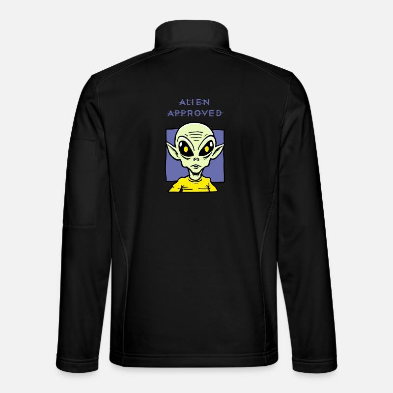 Alien Approved Yellow Eye Design - Unisex Softshell Jacket - black