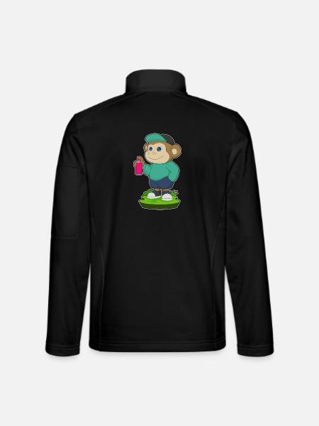 Monkey Sprayer Spray Can - Unisex Softshell Jacket - black