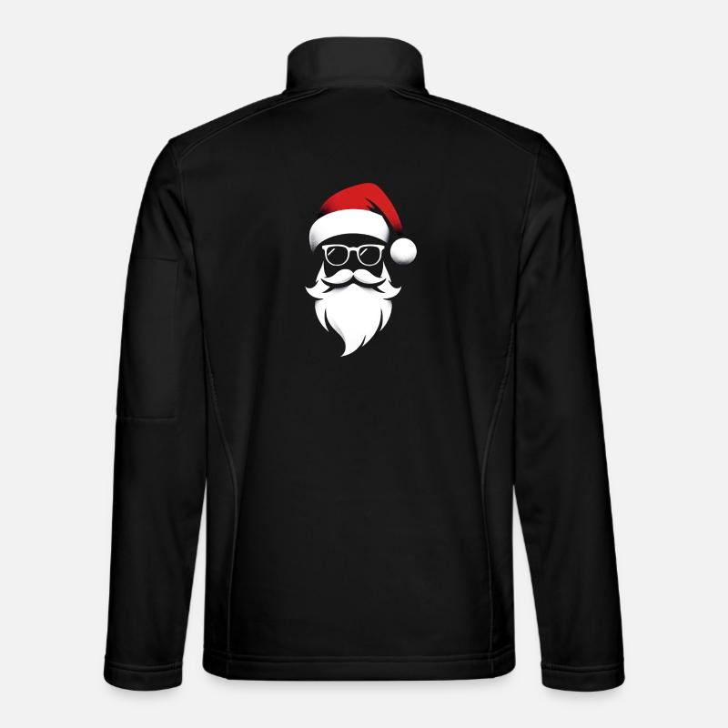 Weihnachtsmann Kopf Portrait Maske - Unisex Softshelljacke - Schwarz