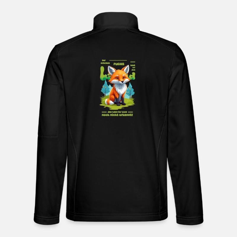 Der schlaue Fuchs vom Land - Unisex Softshelljacke - Schwarz