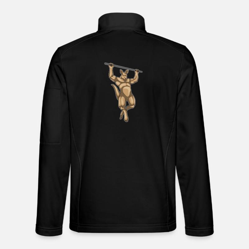 Kangaroo Bodybuilder Pull-Ups Bodybuilding - Unisex Softshell Jacket - black