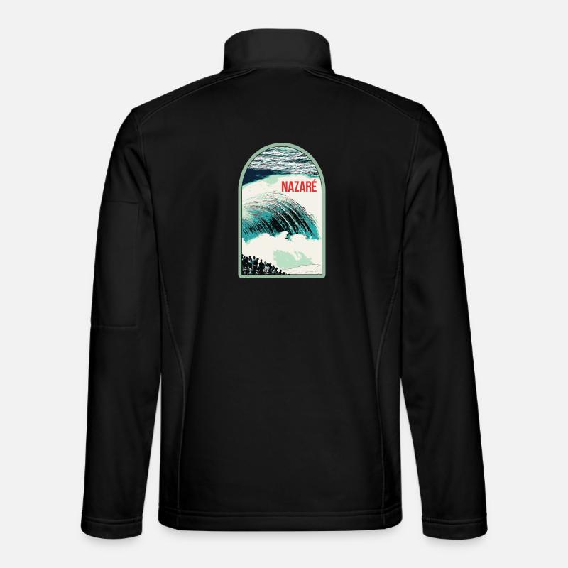Wellen von Nazaré, Surfparadies - Unisex Softshelljacke - Schwarz