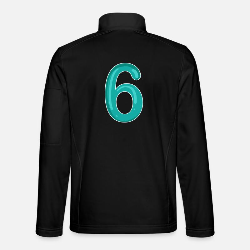 Zahl 6 Nummer - Unisex Softshelljacke - Schwarz