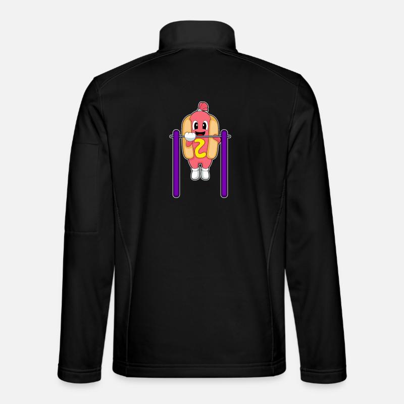 Hotdog Bodybuilders Pull-ups Bodybuilding - Unisex Softshell Jacket - black
