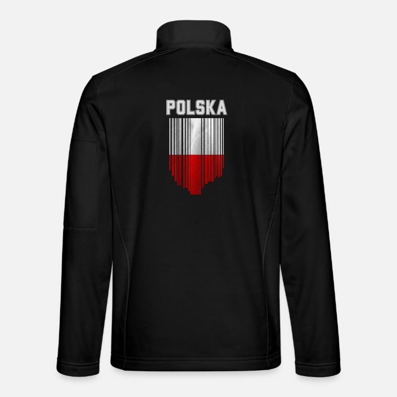 Flagge Polens, Polnischer Stolz - Unisex Softshelljacke - Schwarz