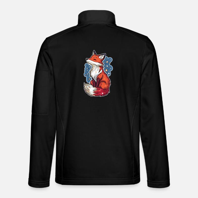 Fuchs und Sternenhimmel - Unisex Softshelljacke - Schwarz