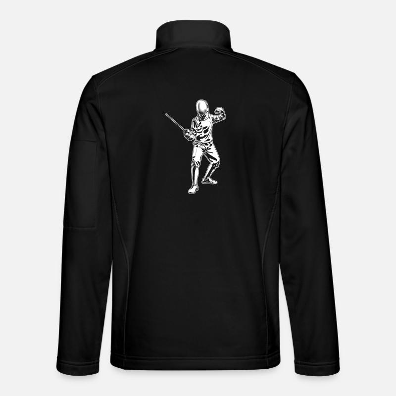 Fencer Drawing - Unisex Softshell Jacket - black