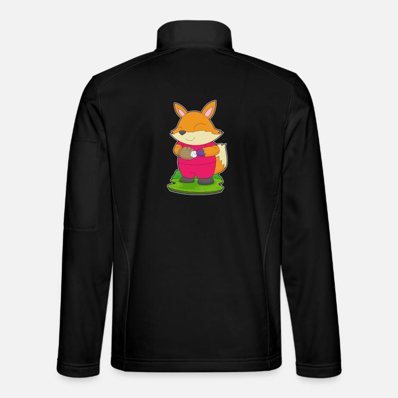 Fox Baseball Baseball Glove - Unisex Softshell Jacket - black