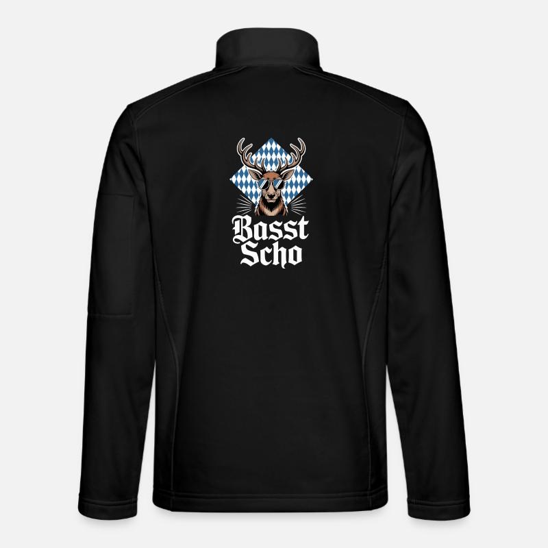 Elch Bayerischer Hirsch Sonnenbrille Basst Scho - Unisex Softshelljacke - Schwarz