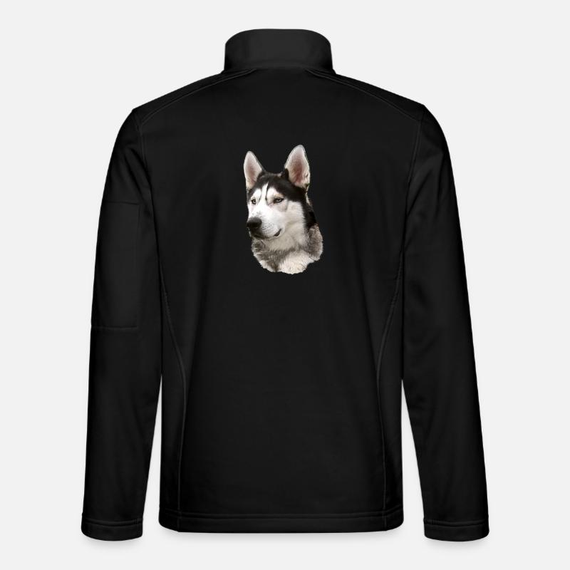 Husky Face Black White - Unisex Softshell Jacket - black