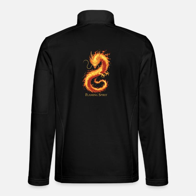 Flaming Ghost Dragon - Unisex Softshell Jacket - black