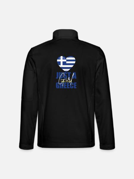 Herz mit Griechischer Flagge - Unisex Softshelljacke - Schwarz