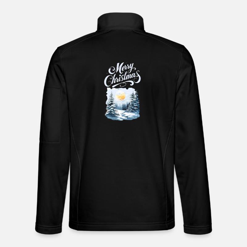 Joyeux Noël Forêt Paysage - Veste en tissu softshell Unisexe - noir