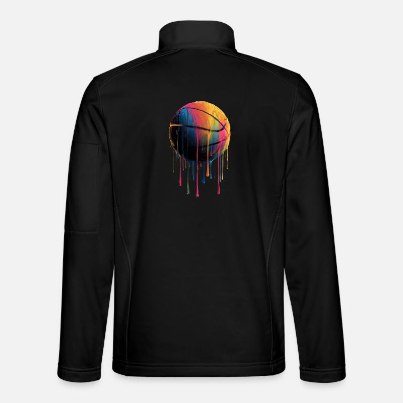 Basketball Buntes Dripping - Unisex Softshelljacke - Schwarz