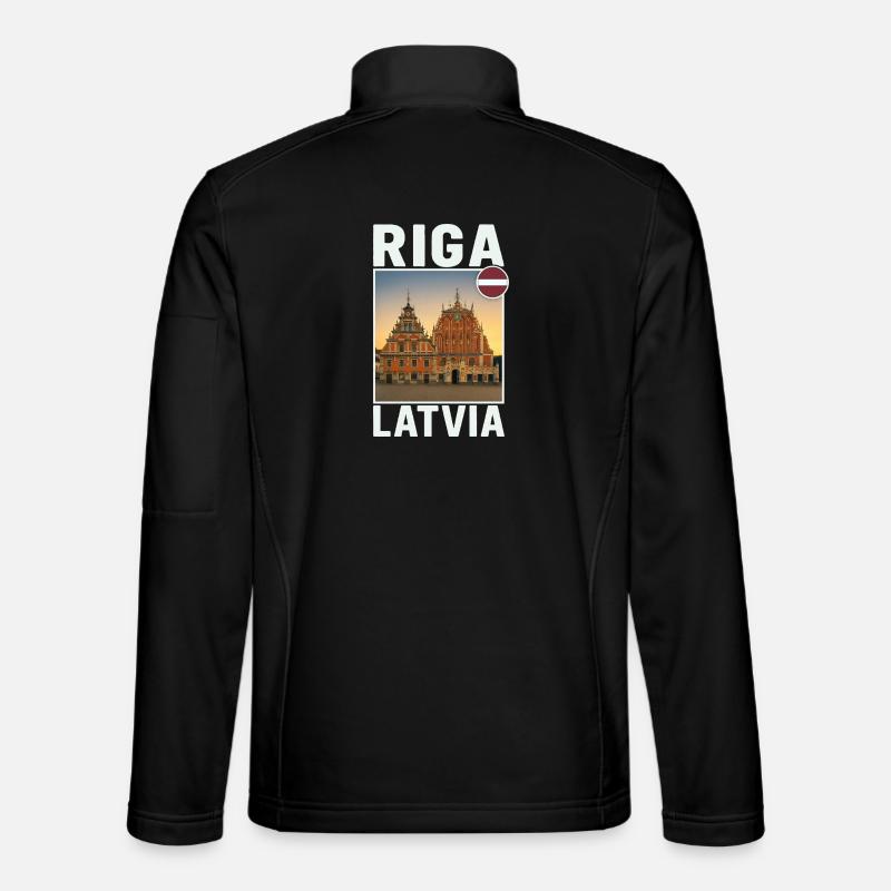 Riga, Lithuania - Unisex Softshell Jacket - black
