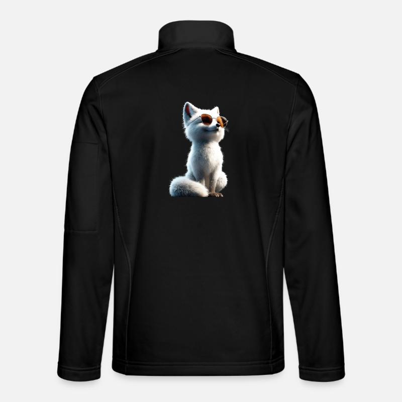 Polarfuchs Schneefuchs Eisfuchs Süßer Weißer Fuchs - Unisex Softshelljacke - Schwarz