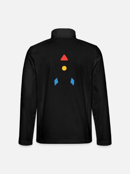 Abstract Rocket Spaceship - Unisex Softshell Jacket - black - Back