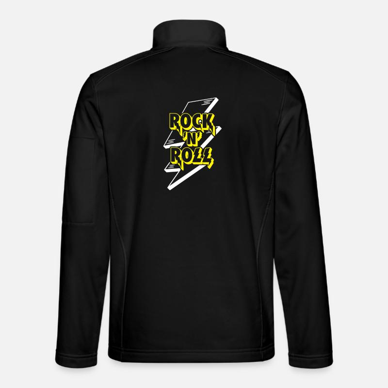 Rock 'N' Roll Lightning Bolt 3D-logo - Unisex softshelljakke - sort
