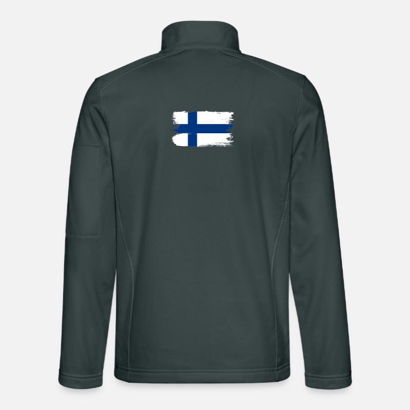 Finnish Flag Brush Stroke Unisex Softshell Jacket