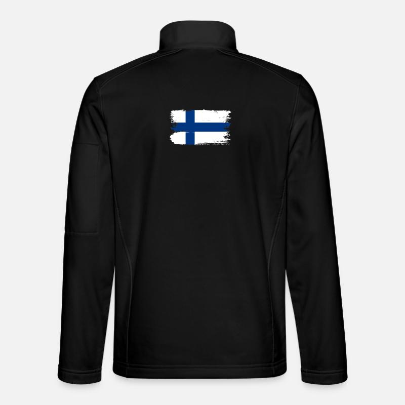Coup de pinceau du drapeau finlandais - Veste en tissu softshell Unisexe - noir