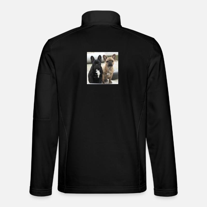 Two French Bulldogs - Unisex Softshell Jacket - black