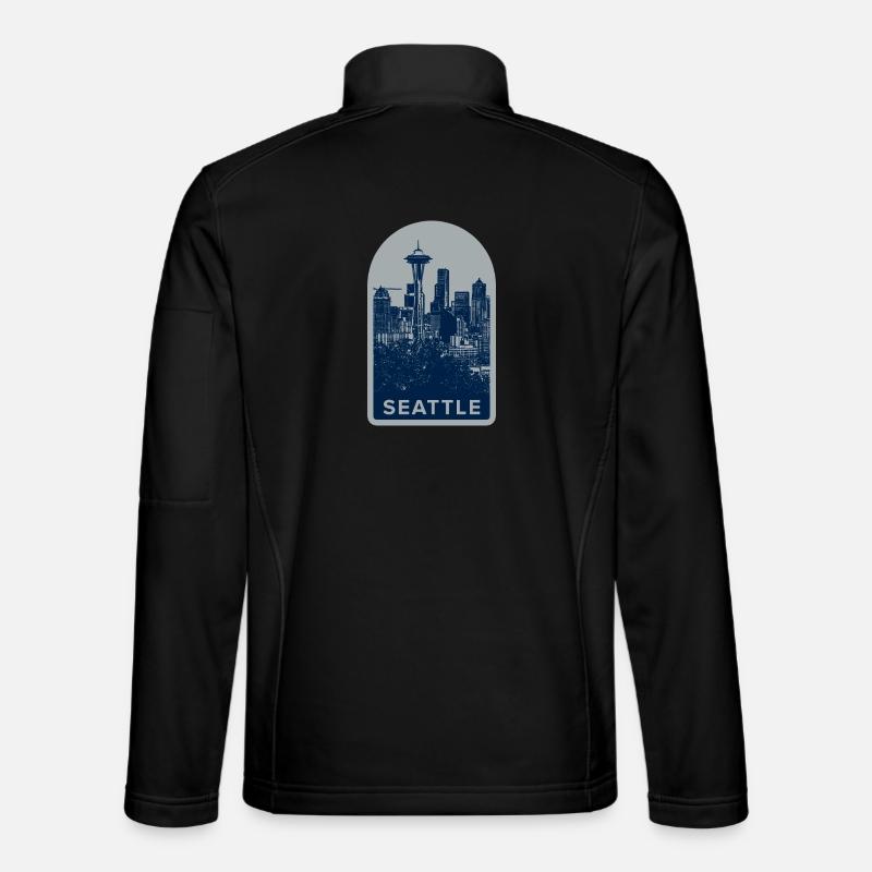 Seattle Skyline Abzeichen - Unisex Softshelljacke - Schwarz
