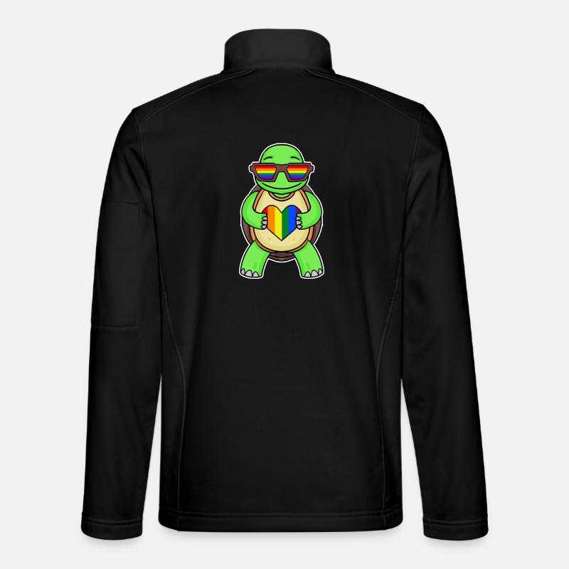 Rainbow Turtle - Unisex Softshell Jacket - black