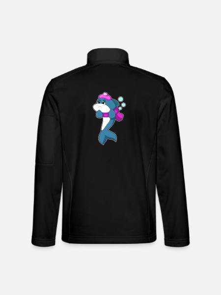 Dolphin Hot Water Bottle - Unisex Softshell Jacket - black