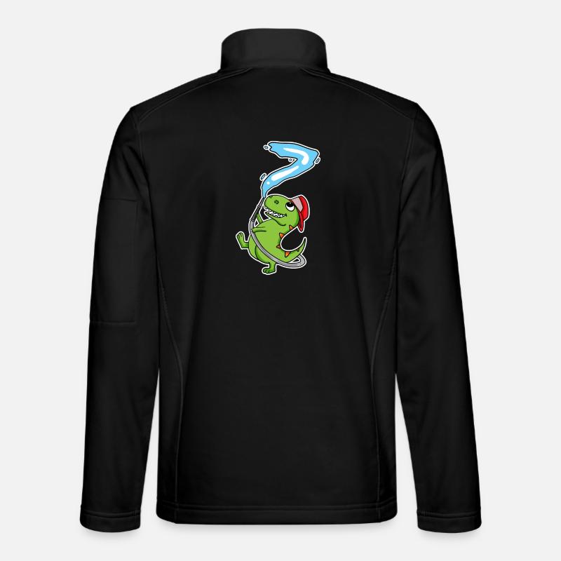 7th Birthday Dinosaur - Unisex Softshell Jacket - black