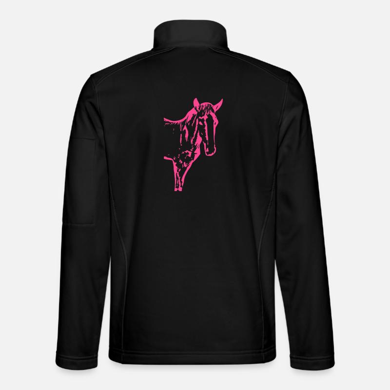 Cavallo rosa rosa, puledro - Giacca softshell unisex - nero