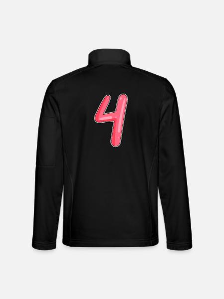4 - Four Number Number - Unisex Softshell Jacket - black