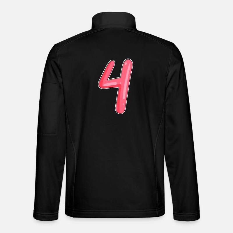 4 - Four Number Number - Unisex Softshell Jacket - black