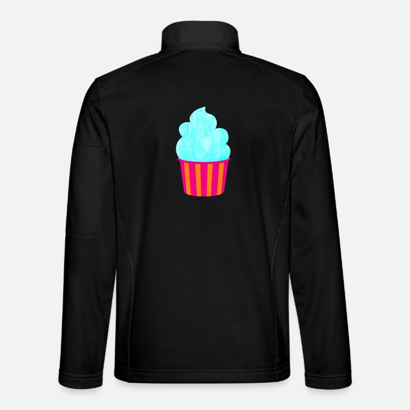 Eis Icecream Becher Streifen cyan Sommer Eiscreme Unisex Softshelljacke