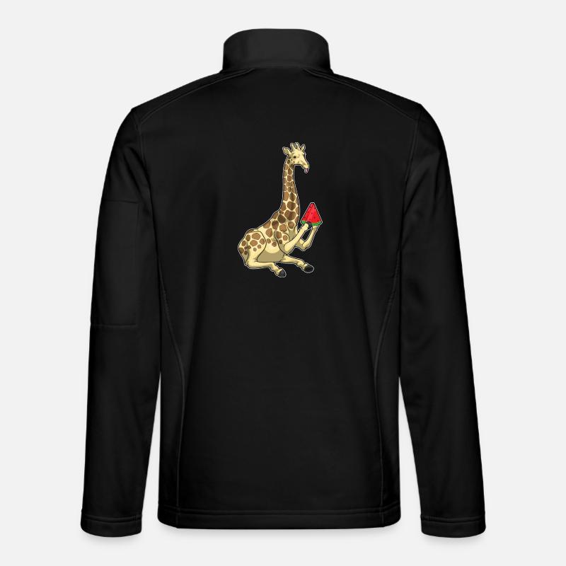 Giraffe Wassermelone - Unisex Softshelljacke - Schwarz