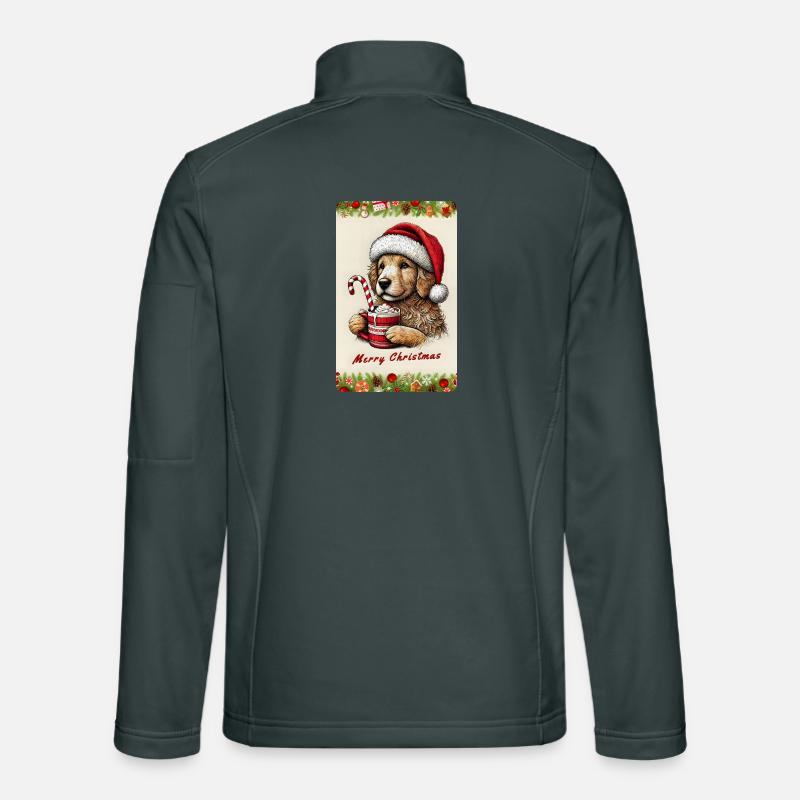 Chiot de Noël au chocolat chaud Veste en tissu softshell Unisexe