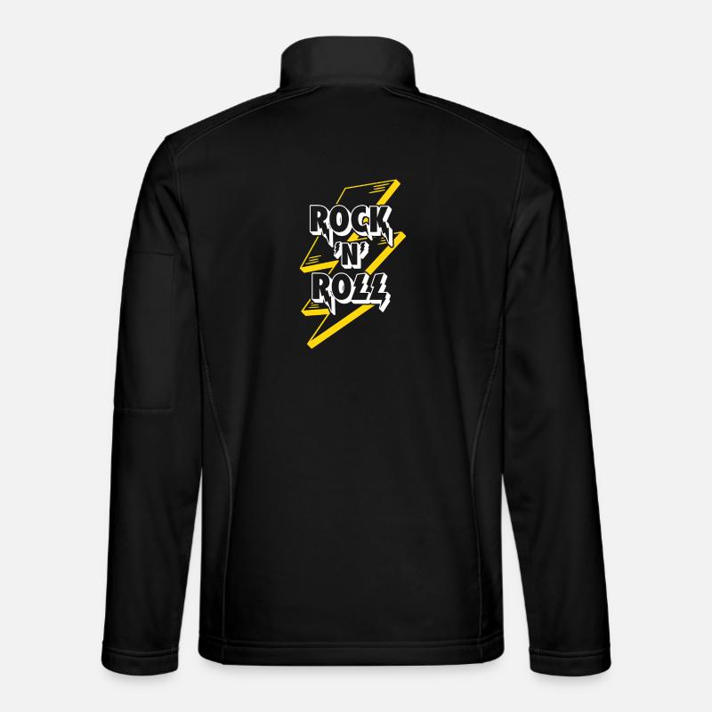 Logo texte rock’n’roll avec éclair - Veste en tissu softshell Unisexe - noir