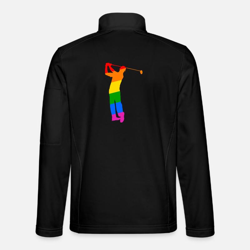 Regenbogen Golfer - Unisex Softshelljacke - Schwarz