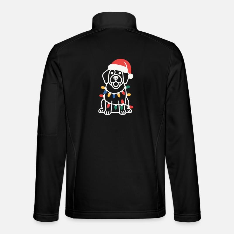 Santa Pup Christmas Lights - Unisex Softshell Jacket - black