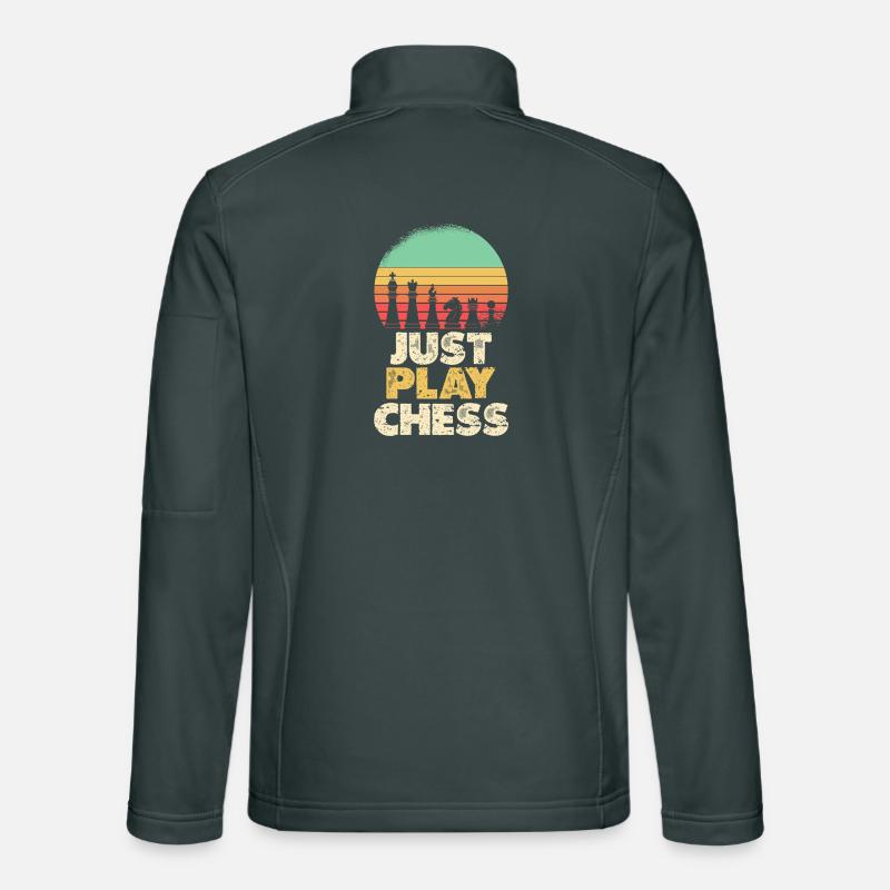 Jouez simplement aux échecs Retro Sunset Veste en tissu softshell Unisexe