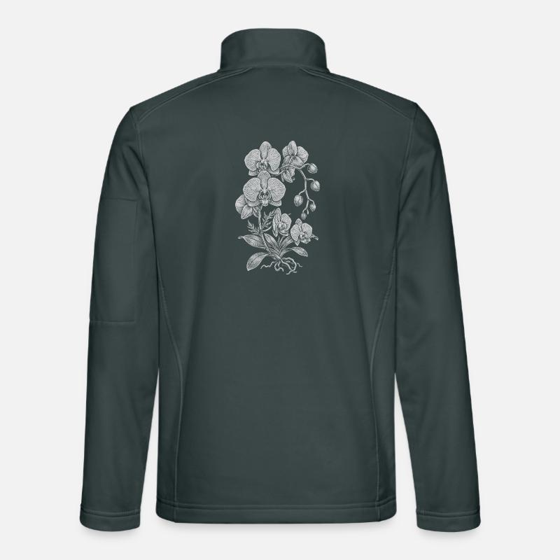 Orchidée Linework Silk Floral Veste en tissu softshell Unisexe