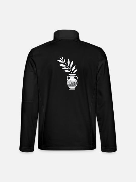 Antique Vase with Leaf Branches - Unisex Softshell Jacket - black