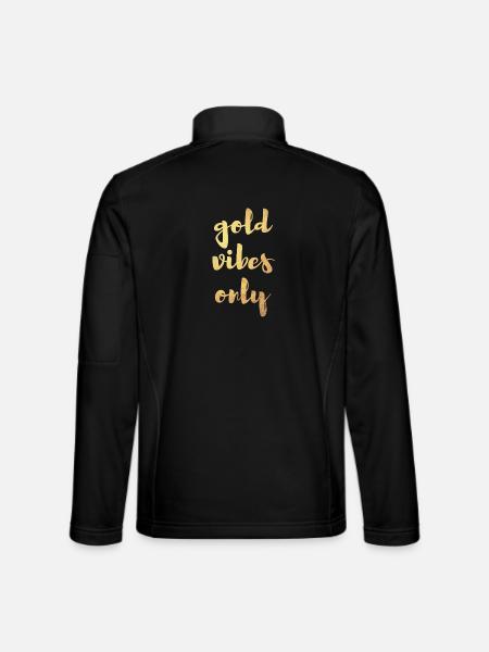 Gold Vibes Only Yoga Décoration cool Citations - Veste en tissu softshell Unisexe - noir - Dos