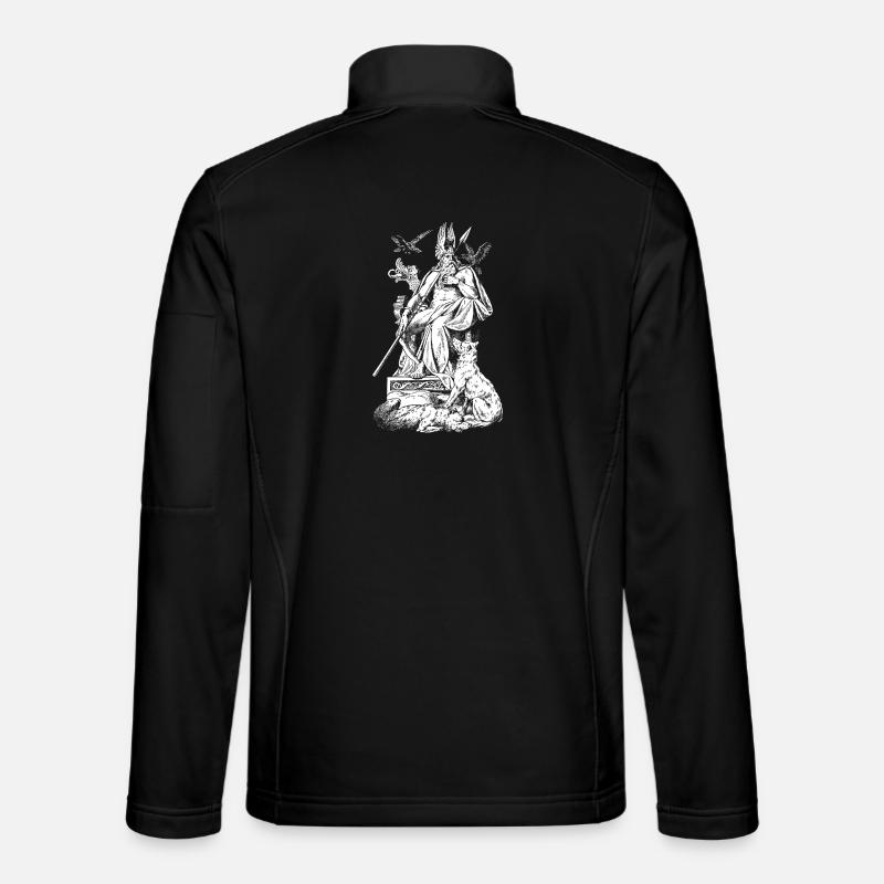 Odin on throne with spears, ravens and wolves Unisex Softshell Jacket