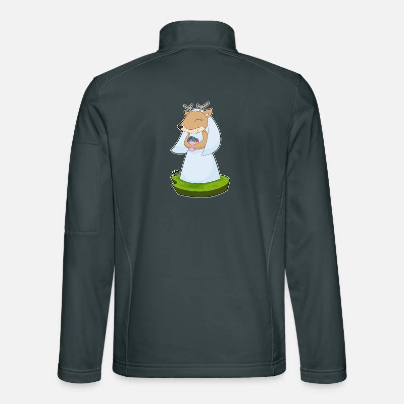 Deer Bride Bouquet Wedding Unisex Softshell Jacket
