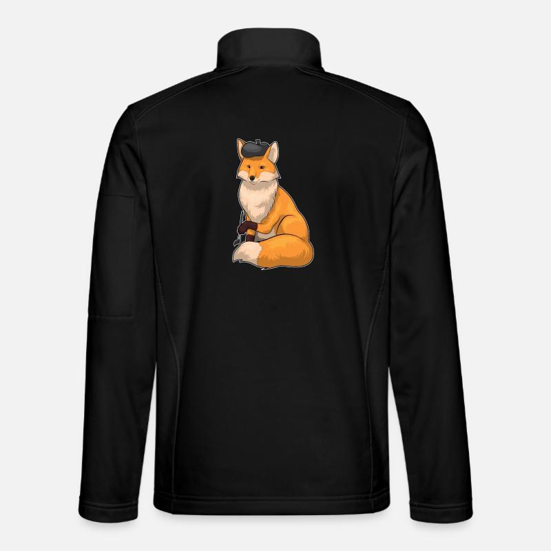 Fuchs Maler Pinsel Malen - Unisex Softshelljacke - Schwarz