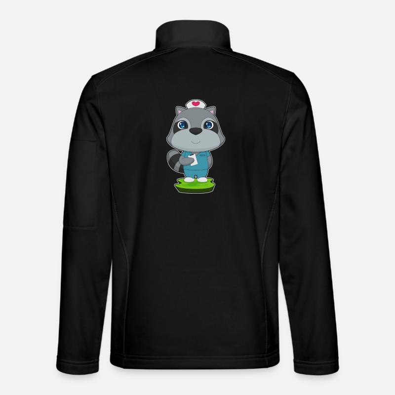 Raccoon Nurse - Unisex Softshell Jacket - black