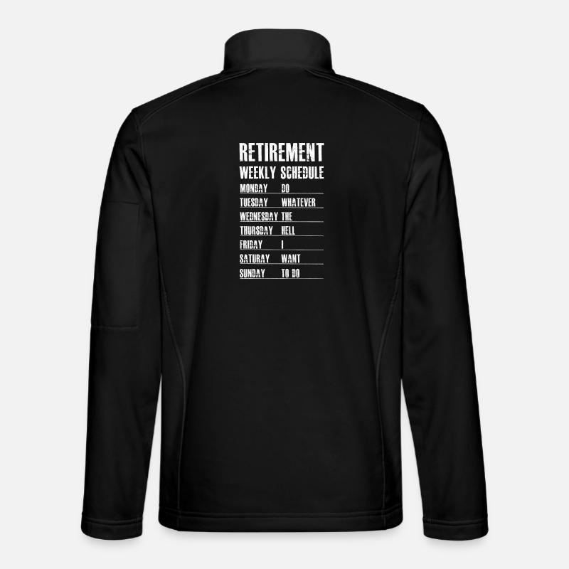 Wochenplan für den Ruhestand - Unisex Softshelljacke - Schwarz