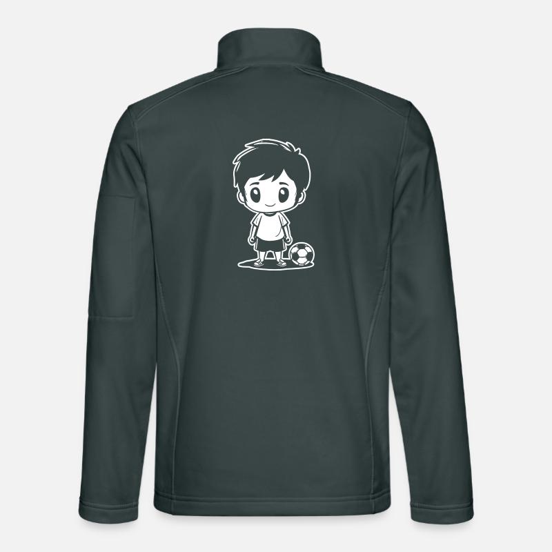 Fußball Junge Zeichnung Unisex Softshelljacke