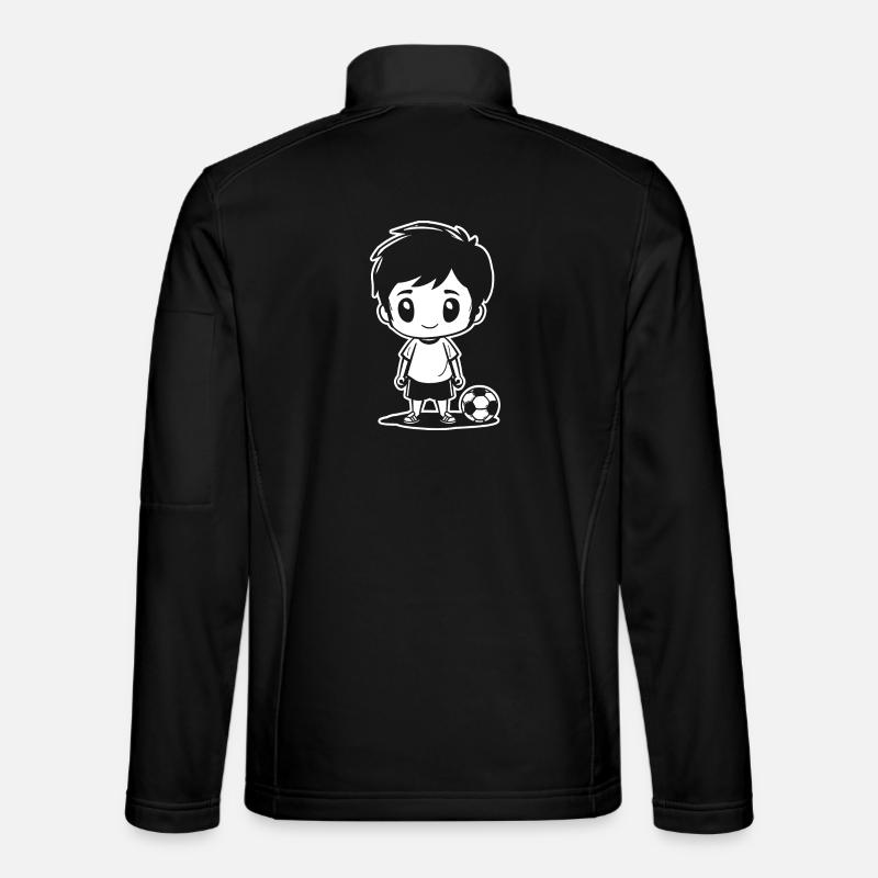 Soccer Boy Drawing - Unisex Softshell Jacket - black