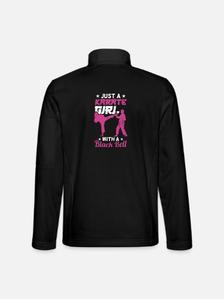 Karaté fille avec ceinture noire - Veste en tissu softshell Unisexe - noir